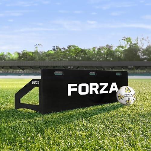 FORZA Fußball Abprallbrett | Langlebiges, faltbares Trainingsgerät für Schieß- und Passübungen | Fußball-Rebounder mit verstellbaren Winkeln - 3 Größen (Einzel, 150cm x 40cm)