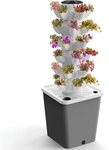 Sistema di coltivazione idroponica a torre Sistema di coltivazione idroponica per interni Torre di coltivazione verticale a 6 strati 30 siti per piante con pompa e serbatoio d'acqua mobile