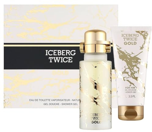 Iceberg Twice Gold Confezione Regalo Per Uomo Profumo Eau De Toilette Spray 125 Ml E Gel Doccia Idratante e Profumato 100 Ml