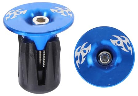 Milisten Bike Handlebar Lock Plug Aluminum Alloy Handlebar Plug Caps for Mountain Road Fixed Gear Bicycles Pirate Blue