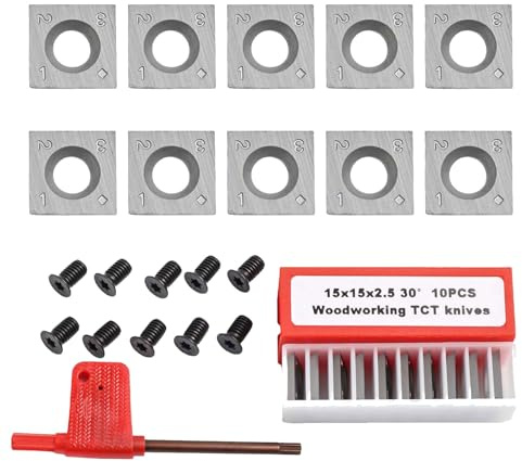 Quadratische Hartmetall-Einsätze, 15 mm Drehwerkzeug mit 4 Schneidkanten, Schraubenschlüssel für Holzdrehmaschine, Spanplatte, Sperrholz, MDF