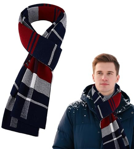technodry Merinowolle Schal Herren & Damen – Weicher Winter Halstuch, Warmer Eleganter Merino Herren-Schals, Klassisches Design, Geschenk für Winter