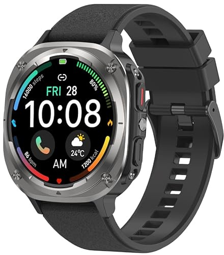 TIMU Military Smart Watch for Men Answer/Make Calls, HD Fitness Tracker with Heart Rate/Sleep Monitor/Pedometer