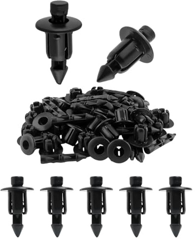 HUVZOR Allestimenti interni 6 mm Rivetti in Plastica,100 Pezzi per Fissaggio Carenatura Moto e Auto Trim Pannelli - Clip Universali Compatibili con Yamaha Suzuki Kawasaki Honda