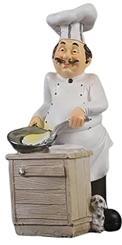 FLCPJGV Figura de Francés, Adornos de Cocina, Estatua de Cocinero de Resina