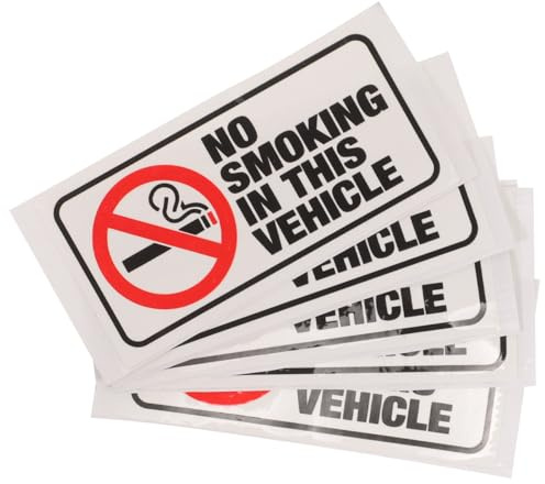 Hemobllo No Smoking Sticker for Car 6pcs Waterproof Self-adhesive No Smoking Sign Label Warning Decals for Vehicle Indoor Outdoor Use