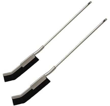 2pcs Stainless Steel Long-Handled Crevice Cleaning Brush, a Powerful Multi-Purpose Household Cleaning Tool, Suitable for Cleaning deep crevices in Kitchen Sinks, Bathroom Tiles, Window Tracks, etc