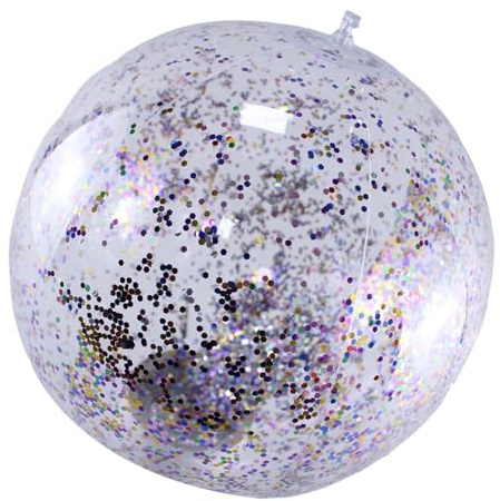 Generico Palla Mare Gonfiabile - 16 Pollici Leggera Glitter | Sfera Trasparente Confetti Grande Per Feste Estive Compleanno Piscina Regali, Gioco Riutilizzabile Con Pompa Aria