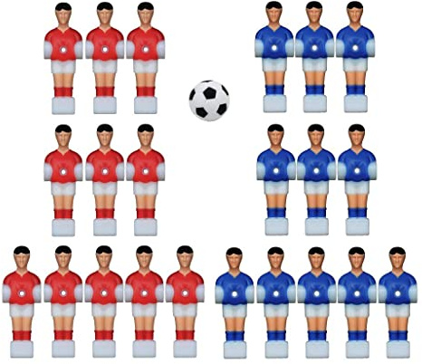 petsola 22 Stück Tischfußball Mann Ersatzspieler Set Kicker Figuren Fußballspieler Zubehör Mini Harz Tischfußballmänner Ersatzteile für Indoor Spiele für Team, Stil 3