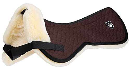 Werner Christ Cuscino per sella in pelliccia di agnello, ultra in vera pelliccia, senza colonna vertebrale, (senza pelle di pecora lungo il canale vertebrale), imbottitura in pelliccia di agnello