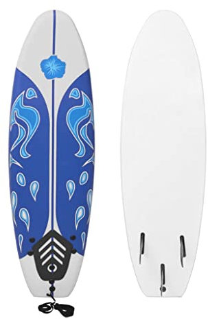 vidaXL Surfboard mit Traktionspad Surfbrett Wellenreiter Stand Up Paddle SUP Board Paddelboard Paddling Surf-Board Blau 170cm 90kg