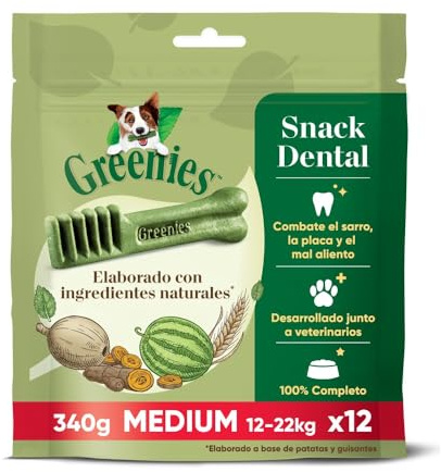 Greenies Snack Dental 100% Natural para Perros Medianos 6x340g