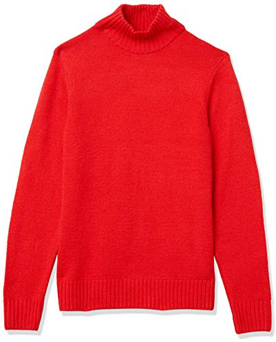 Amazon Essentials Men's Långärmad mjuk tröja med polokrage, Röd, L