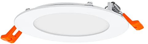 LEDVANCE LED SPOT INTEGRATED SLIM Ø 12cm, runder Einbaudecken Spot für den Innenbereich, dimmbar, 8W, Farbtemperatur 3000-6500K, 550 Lumen, flaches Design, inkl. Klemmvorrichtung, weiß