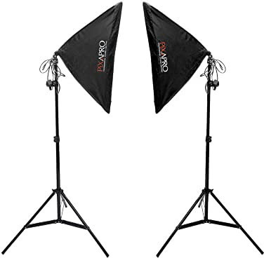 Pixapro EzyLite 2x 105w Photography Strobe Lights Video Modifier Softbox Studio Light Flash Photoshoot Fashion Photo Lamp Bulb Accessories Camera Lights Studio Kit (Twin)