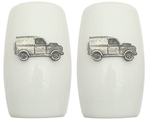 Off Roader China Salt and Pepper Shakers Cruet Set Modern White CSP 214