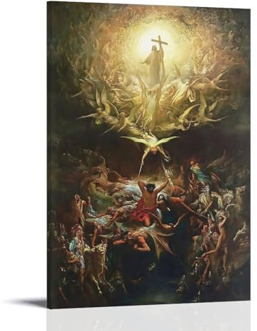 Leinwand-Poster, Motiv: Jesus Triumph des Christentums über Heidentum, dekoratives Gemälde, Leinwand-Wandposter und Kunstdruck, modernes Familienschlafzimmer-Dekor-Poster, 30 x 45 cm