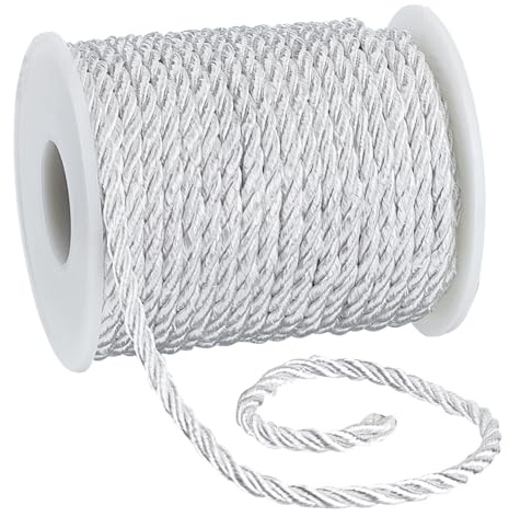 PH PandaHall 20m Cordino Decorativo Intrecciato 3mm Corda Intrecciata | Filo di Corda Dorato a 3 Strati in Poliestere per Decorazioni per la Casa Avvolgimento Regalo Natale Artigianato Fai Da Te