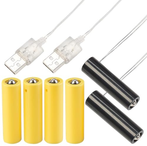 revolt Batterie Netzteil: 2er-Set Universal-USB-Batterie-Adapter, ersetzt 6 AA-Batterien (Netzteil Adapter, Dummy, Ersatz)