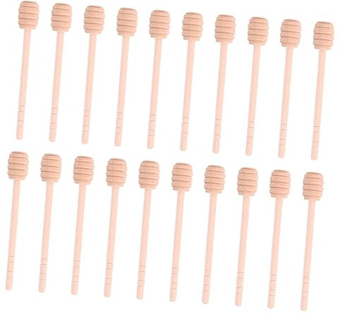 ABOOFAN 20St Bienenstock Kaffeemischstab Honig-Nieselregen-Stick Honigglas die bienenhüterin imkern küche rührstab Honig Löffel Stange Schatz Honigstock Lebensmittel Holz Wiederverwendbar