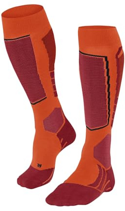 FALKE Herren Skisocken SK2 Intermediate M Kh Wolle Funktionsmaterial warm dick 1 Paar, Orange Flash 8288, 44-45