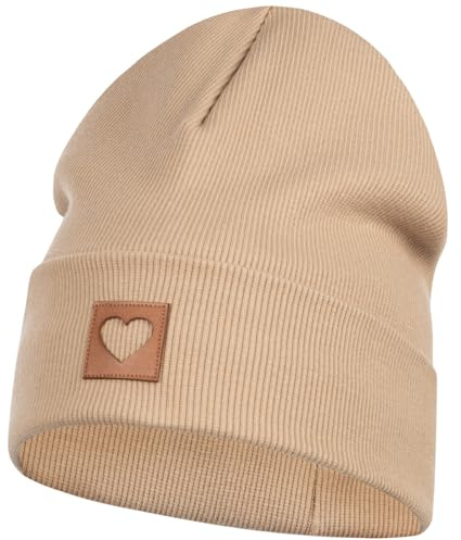Smarilla Mütze Beanie Mädchen Damen Kinder Übergangsmütze, 54-56, Beige