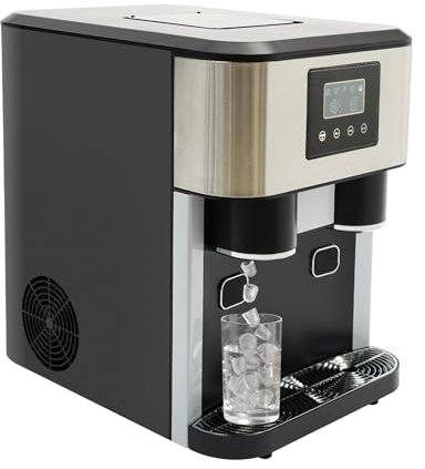 Salmeee Máquina de hielo triturada 3 en 1, 15 kg por día, para casa, camping, gastro, máquina de hielo, incluye pala, recipiente y función de autolimpieza