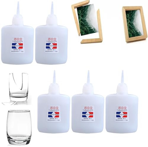 XDGJTBFMY 502 Superkleber, Schweißkleber, hochfester Ölkleber, schnell trocknend, Cyanacrylat, starker Klebstoff, schnelle Reparaturkleber für Schuhe, Keramik, Metall, Holz, Leder, Glas, sofortiger