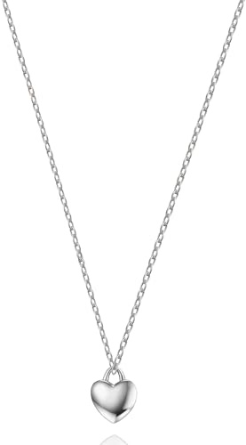 day.berlin Herzkette Nova 18k vergoldet | Damen Halskette 45+5cm mit kleinem Herz Anhänger 7x7mm, 316L Edelstahl nickelfrei und wasserfest