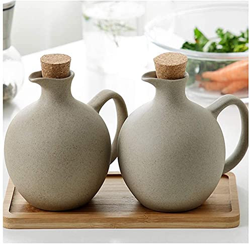 HPTHLY Bouteille d'huile d'olive ou Bouteille de vinaigre Drizzler, huilier à la Maison 500ML Bouteilles d'huile en céramique Distributeur de Bouteille en céramique boîte de Rangement pour la Cuisine