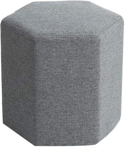 Ottomane Hocker Fußhocker Ottomane Fußstütze Fußhocker Ottomane Wechselschuhbank Schminkhocker Regenbogenstoff Fußhocker Sechseck Gepolsterte Hocker Fußstütze (Grau)