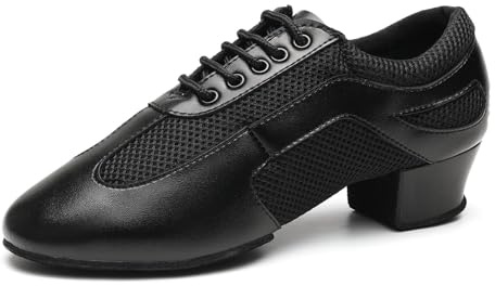 VCIXXVCE Dansskor Kvinnor Latinamerikansk Praktisk Träning Salsa Bachata Dansskor Standard Stängd Låg Klack Svart, Svart 3 5 cm, 40 EU