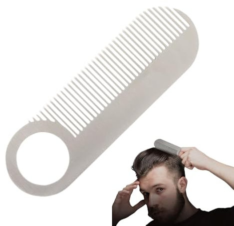 Pettine per baffi in acciaio inossidabile - Pettine da barba in metallo con denti fini, pettine per lo styling | Pettine da barba in metallo per la cura quotidiana della barba pettine