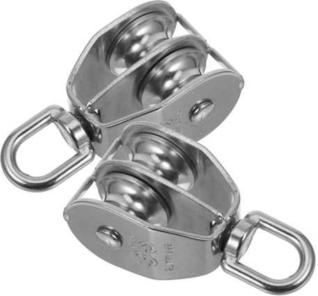 ULTECHNOVO 2stücke Edelstahl Doppel-pulley-blöcke Für Kabelzug Langlebige Umlenkrollen Für Hebeanwendungen Installieren Vielseitig Einsetzbar Für Fitness Und Heimprojekte