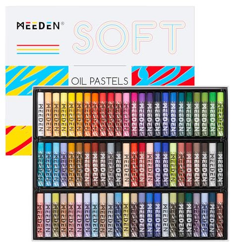MEEDEN Weiches Ölpastell-Set: 72 lebendige Farben, Ölpastellkreiden für Künstler, Anfänger, Erwachsene, glatte Ölkreiden für Kunstbedarf, Malen, Zeichnen, Mischen, Schichten, Schattieren