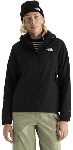 The North Face Women's Antora Triclimate Jacket - Waterproof Shell, Warm Inner Fleece Layer, Adjustable Hood with Drawcord, TNF Black, Medium