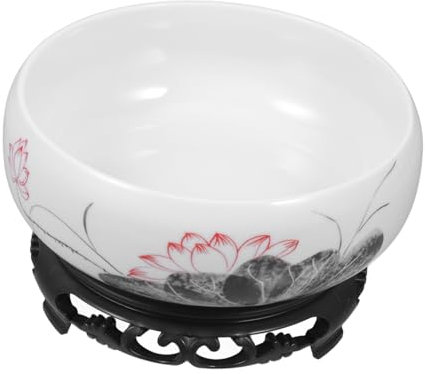 Toddmomy Jardinière à Bonsaï en Céramique Style Bleu Blanc pour Intérieur, Pot Hydroponique Rond Profond avec Base Stable, Pot De Plantation De Jonquilles Décoratif, Contenant pour Plantes Aquatiques