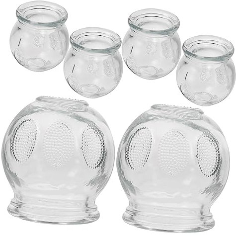 VERDANVERSE 6pcs Glass Cupping Therapy Set Suction Massage Cups for Body Therapy Thickened Glass Cupping Devices for Improved Muscle Immunity Blood Flow
