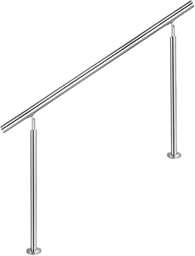 AMDBRAIL Edelstahl Handlauf Geländer für Treppen Brüstung Balkon mit 0 Querstreben - Innen und Außen Handlauf Geländer Treppengeländer Edelstahl Brüstung Balkon (200CM, 0 Querstreben)