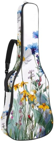 Gitarrentasche für Akustik-, E-Bass-, Konzertgitarre, Seestern am Sandstrand in klarem Meerwasser, Multicolor 08, 42.9x16.9x4.7 in, Lässiger Tagesrucksack