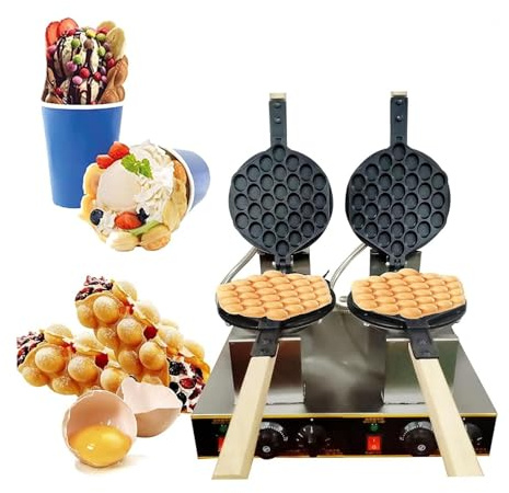 Professional Hong Kong Egg Waffle Maker, Bubble Waffle Maker Electric Non-Stick, Commercial Household Egg Waffle, for Snack Shop,