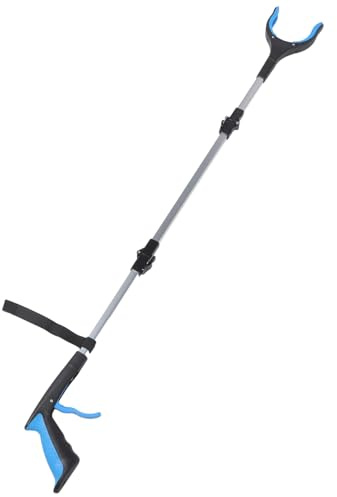 WEKADRIN Pinza Recogedora Plegable de Basura de Aluminio y PP Herramienta de Agarre y Duradera para Hogar Parques y Tiendas Diseño de Tres Pliegues con Bloqueo y Mayor Fricción Fácil de