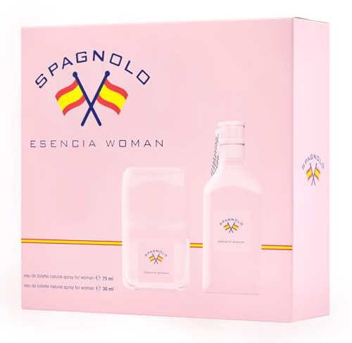 SPAGNOLO - Esencia Woman 75 ml + 30 ml, Estuche de Regalo Mujer Colonia, Colonia Mujer, Perfume Formato Spray, Eau de Toilette Natural y Femenina, Aroma Floral Afrutado, Fragancia Fresca y Duradera