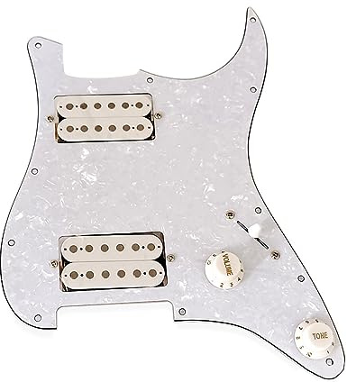 Pickguard de guitare pré-câblé à 11 trous avec micros HH pour cordes et ensemble d'outils d'installation - Pickguard pré-câblé à bobine unique Ssh Alnico