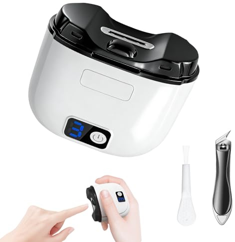 Elektrischer Nagelknipser Nageltrimmer Nagelpolierer 3 in 1 Automatisch Schneidend Schleifend mit Aufbewahrung von Nagelresten Kein Lärm Fingernagelknipser mit Licht und Schrägen Nagelknipser