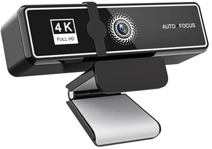 JOJIDE Webcam 4K Autofocus 30FPS, caméra d'ordinateur USB 2K/1080P avec Double Microphone intégré et Cache de confidentialité(Black-4K)