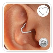 G23 Titanio Piercing Daith Oreja Rook Helix Tragus Nariz Aro Plata 16G 8MM