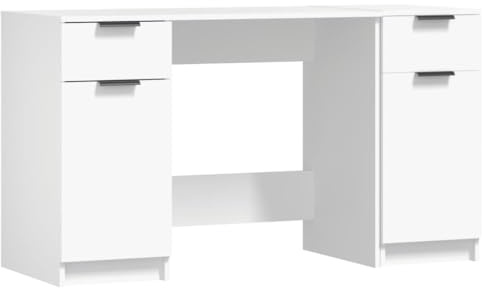 Kaorsrow Scrivania con armadio supplementare, bianco, 100 x 50 x 75 cm, design moderno, per casa, ufficio, giochi, camera da letto