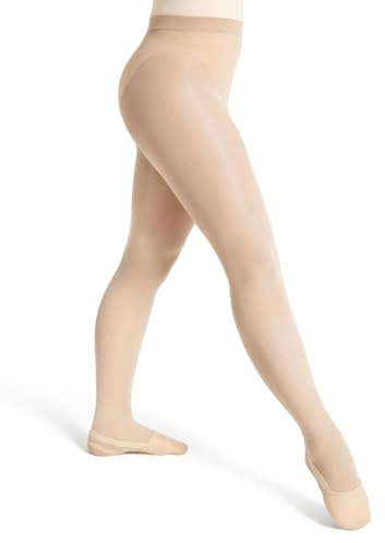 Capezio Ultra Soft Self Knit Waistband Transition Tight, Nude, Small/Medium