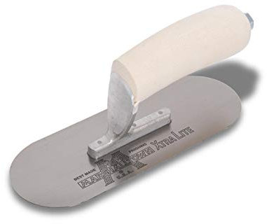 Truelle pour piscine de Marshalltown avec manche en bois, acier au carbone, truelle pour sol et béton, dimensions : 254x76 mm